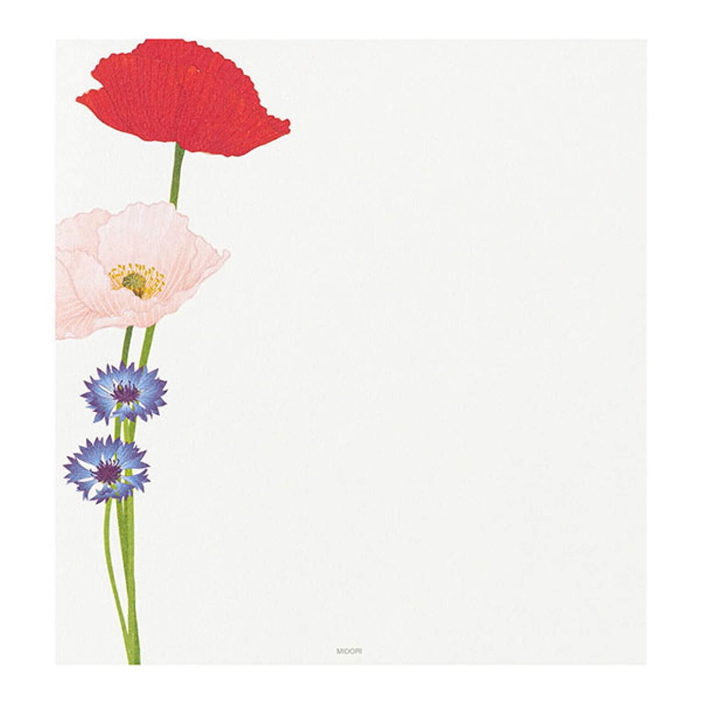 Midori Kami Series Letter Pad - Poppy | 4 Designs - Letter Writing Pads