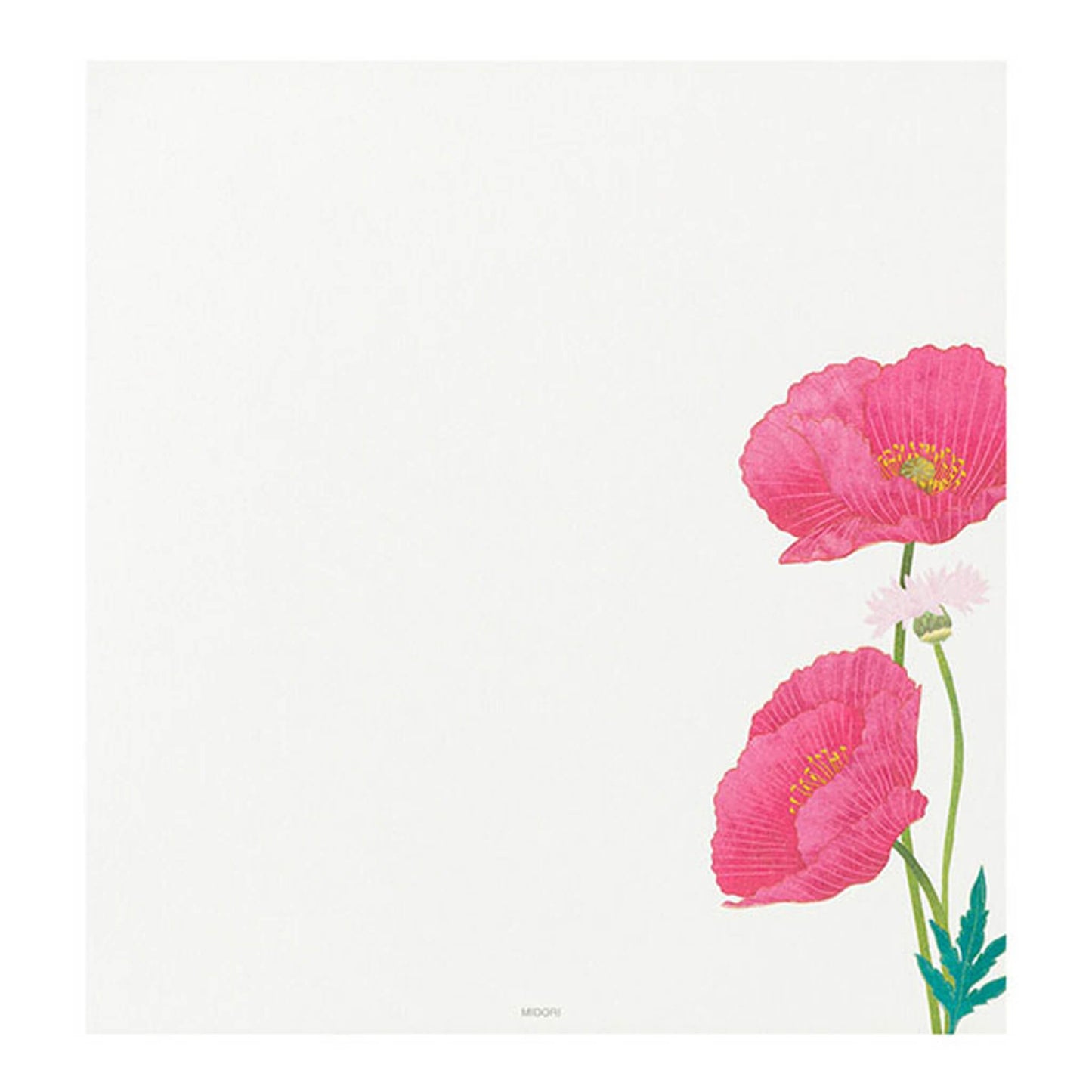 Midori Kami Series Letter Pad - Poppy | 4 Designs - Letter Writing Pads