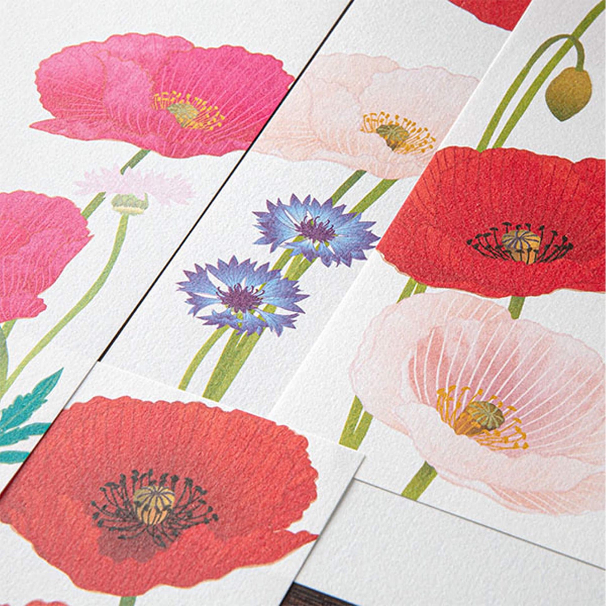 Midori Kami Series Letter Pad - Poppy | 4 Designs - Letter Writing Pads