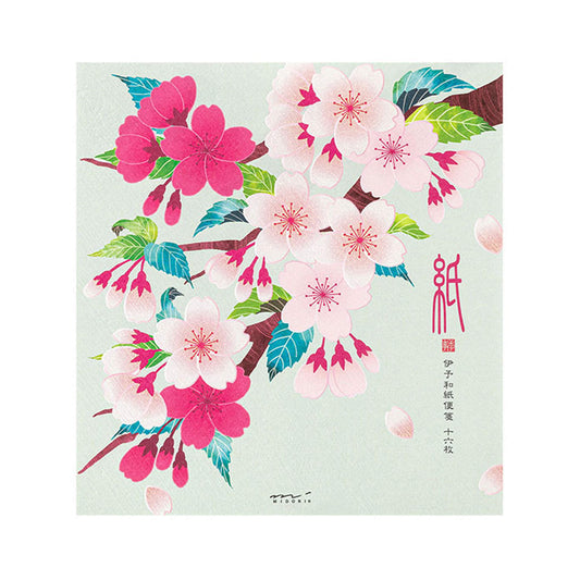 Midori Kami Series Letter Pad - Sakura | Silkscreen Print - Letter Writing Pads