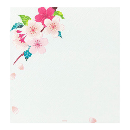 Midori Kami Series Letter Pad - Sakura | Silkscreen Print - Letter Writing Pads