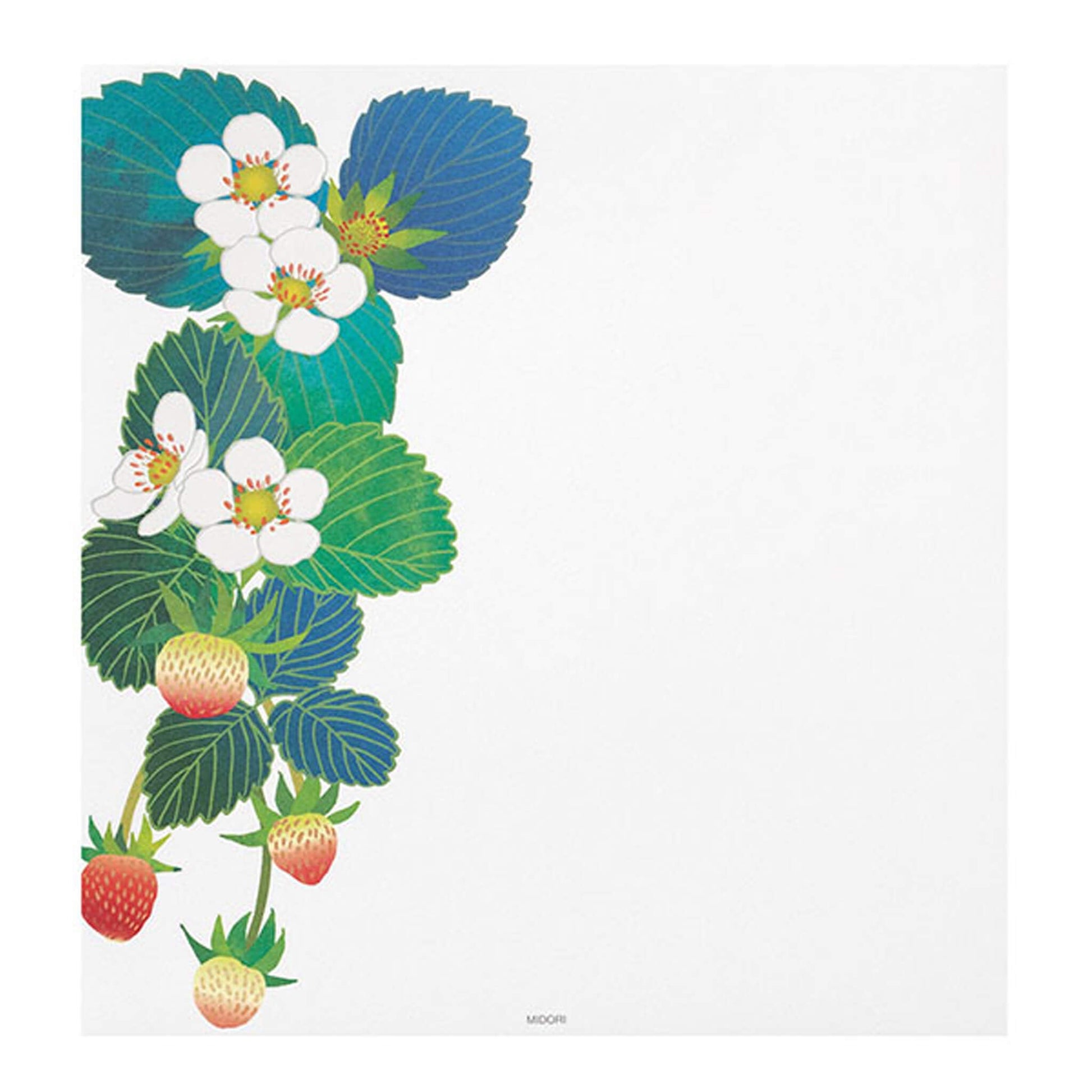 Midori Kami Series Letter Pad - Strawberry S2 | Foil Stamping - Letter Writing Pads