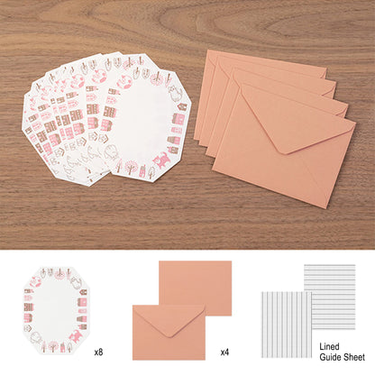 Midori Letterpress Die Cut Letter Set - Cat - Mini Letter Writing Sets