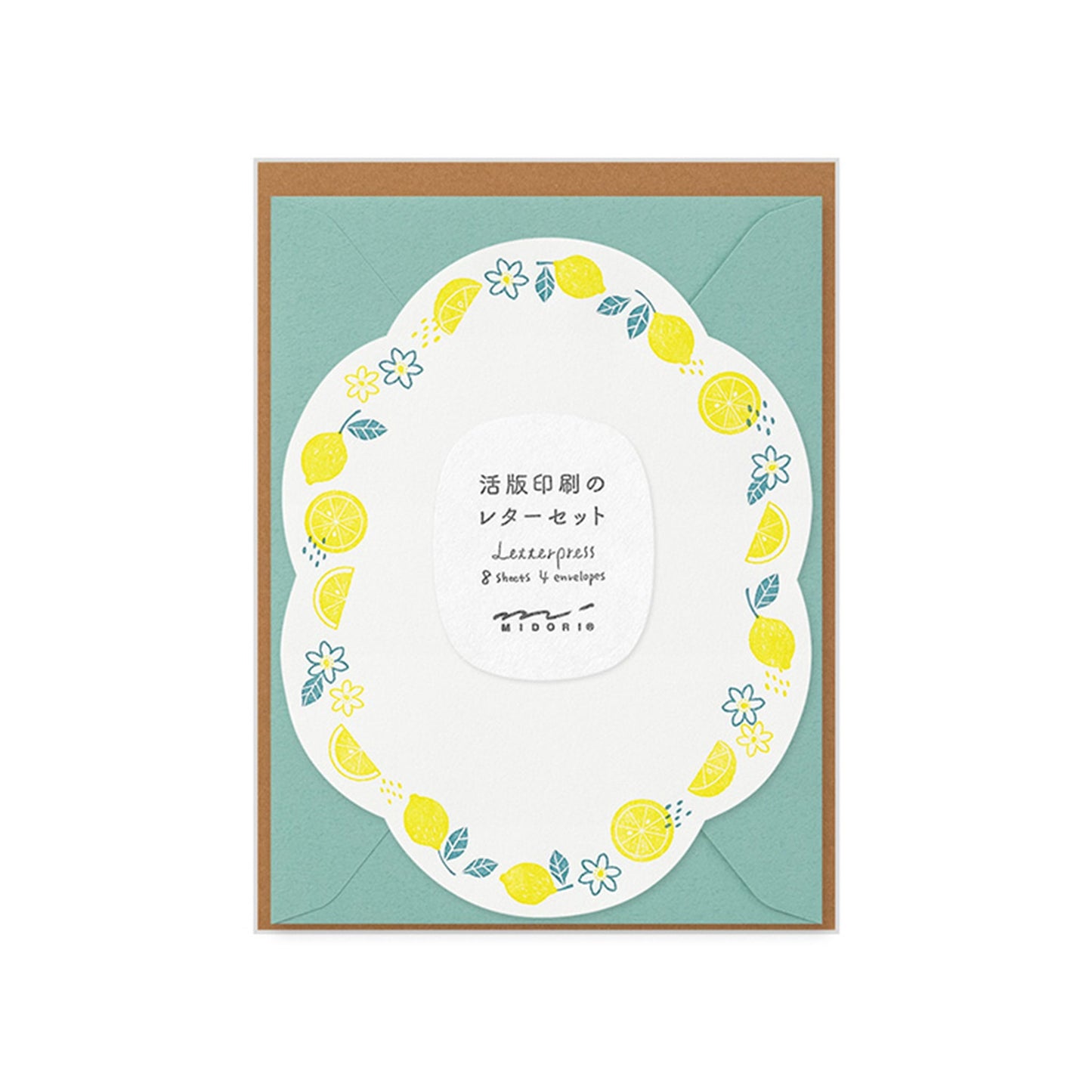 Midori Letterpress Die Cut Letter Set - Lemon - Mini Letter Writing Sets