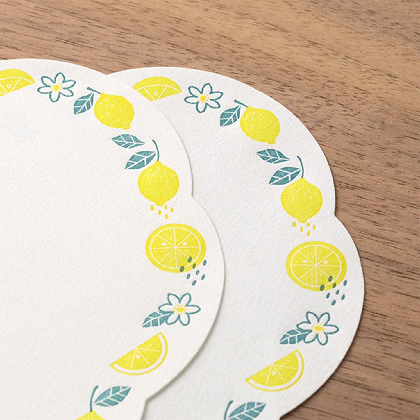 Midori Letterpress Die Cut Letter Set - Lemon - Mini Letter Writing Sets