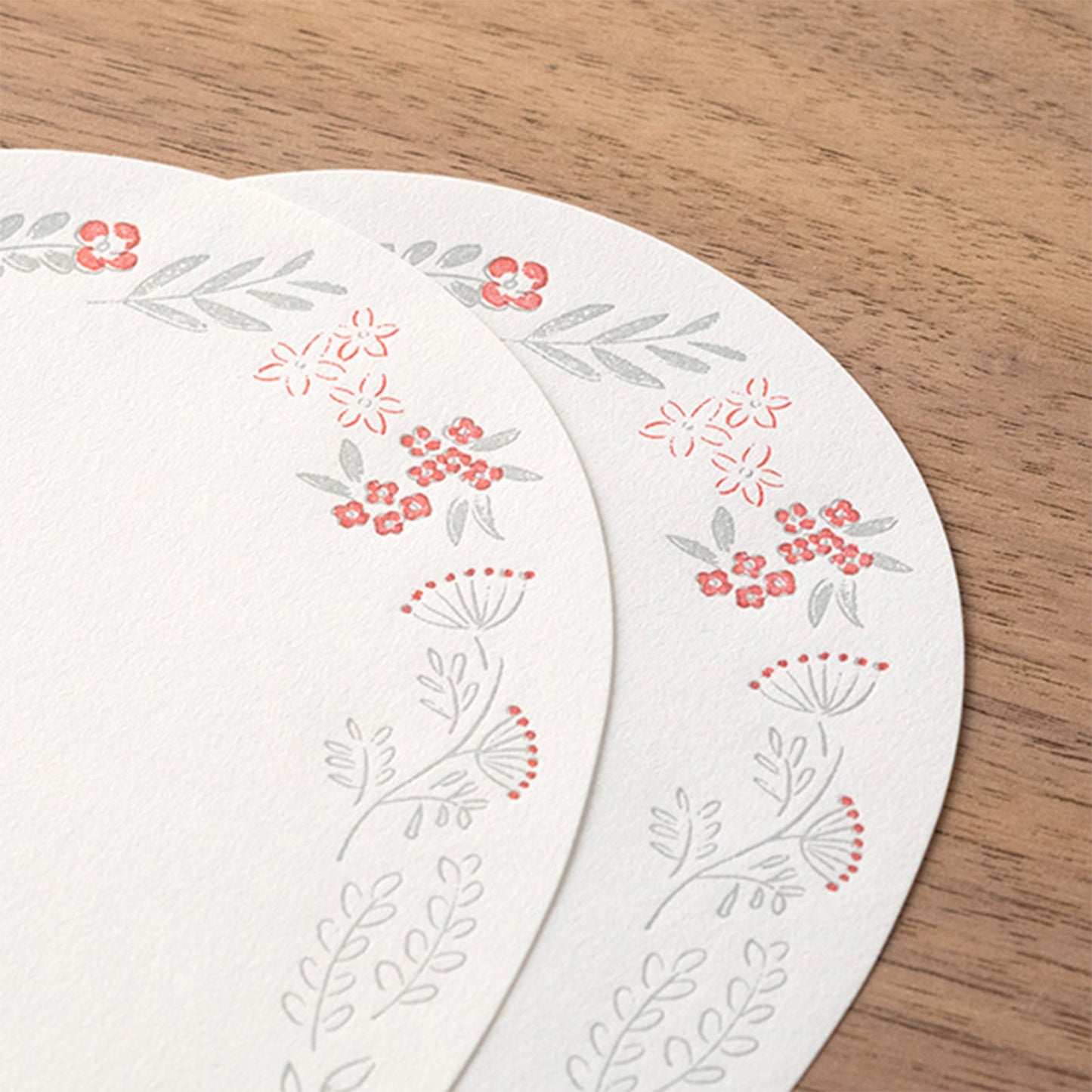 Midori Letterpress Die Cut Letter Set - Red Wreath - Mini Letter Writing Sets