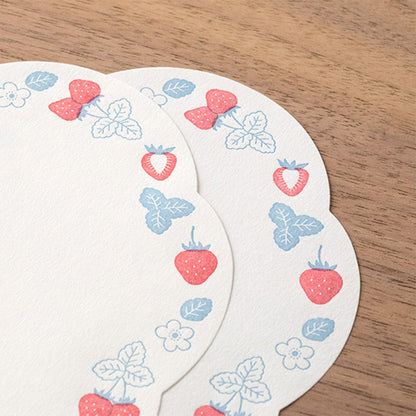 Midori Letterpress Die Cut Letter Set - Strawberry - Mini Letter Writing Sets