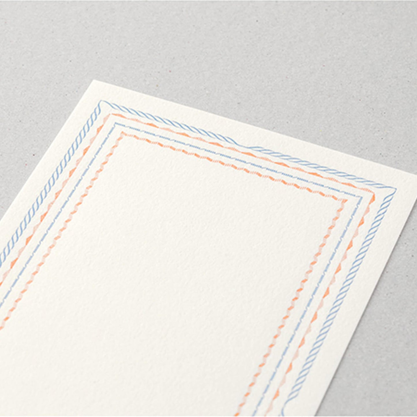 Midori Letterpress Ippitusen Note Paper - Frame Blue - Ippitsusen