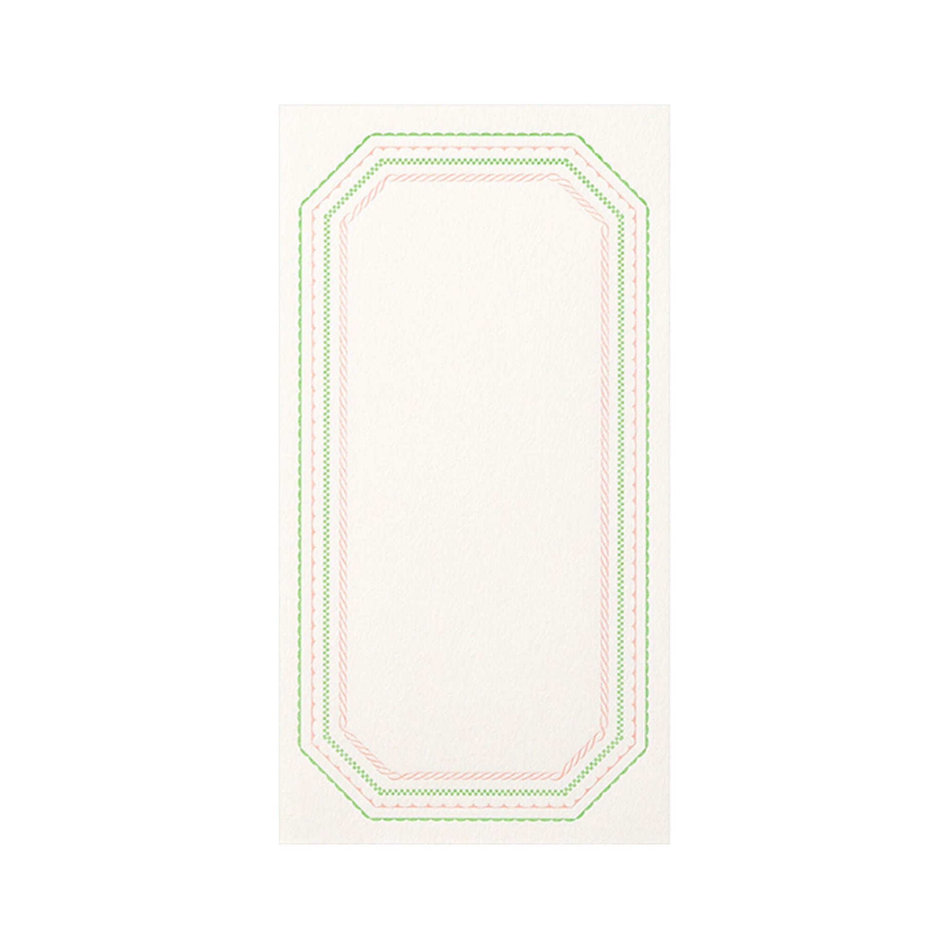 Midori Letterpress Ippitusen Note Paper - Frame Pink - Ippitsusen