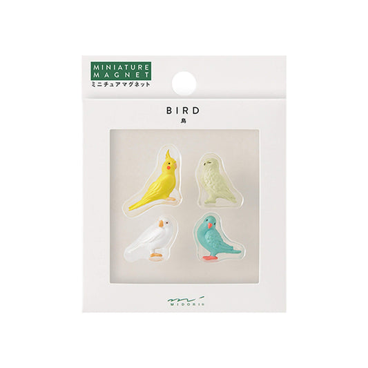 Midori Miniature Magnets 4 - pc Set Bird B - Magnets