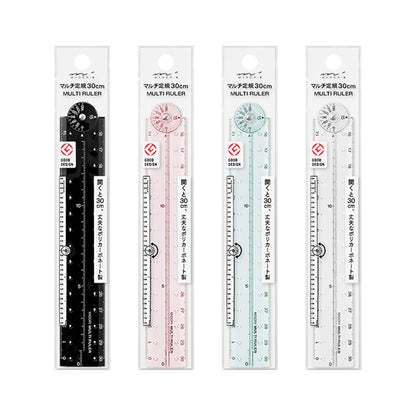 Midori Multi Ruler 30cm - Black - Rulers