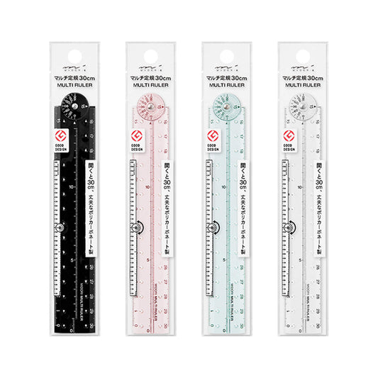Midori Multi Ruler 30cm - Black - Rulers