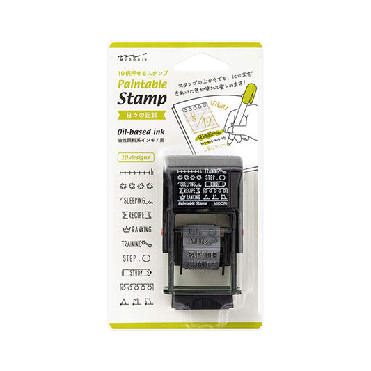 Midori Paintable Rotating Stamp - Daily Record - Rotary Stamps