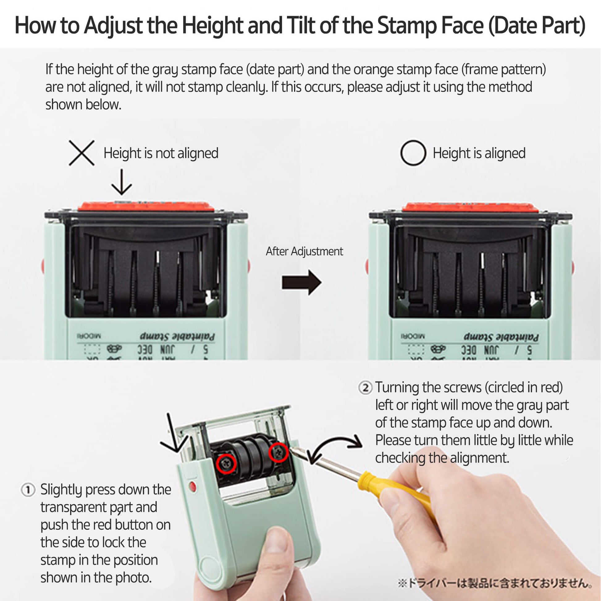 Midori Paintable Rotating Stamp Date - Stationery - Rotary Stamps