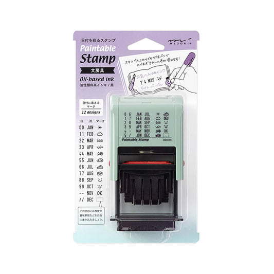 Midori Paintable Rotating Stamp Date - Stationery - Rotary Stamps