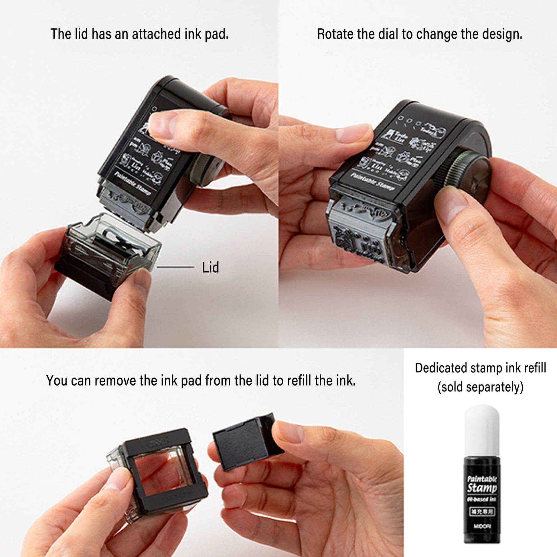 Midori Paintable Rotating Stamp Dial - Title - Rotary Stamps