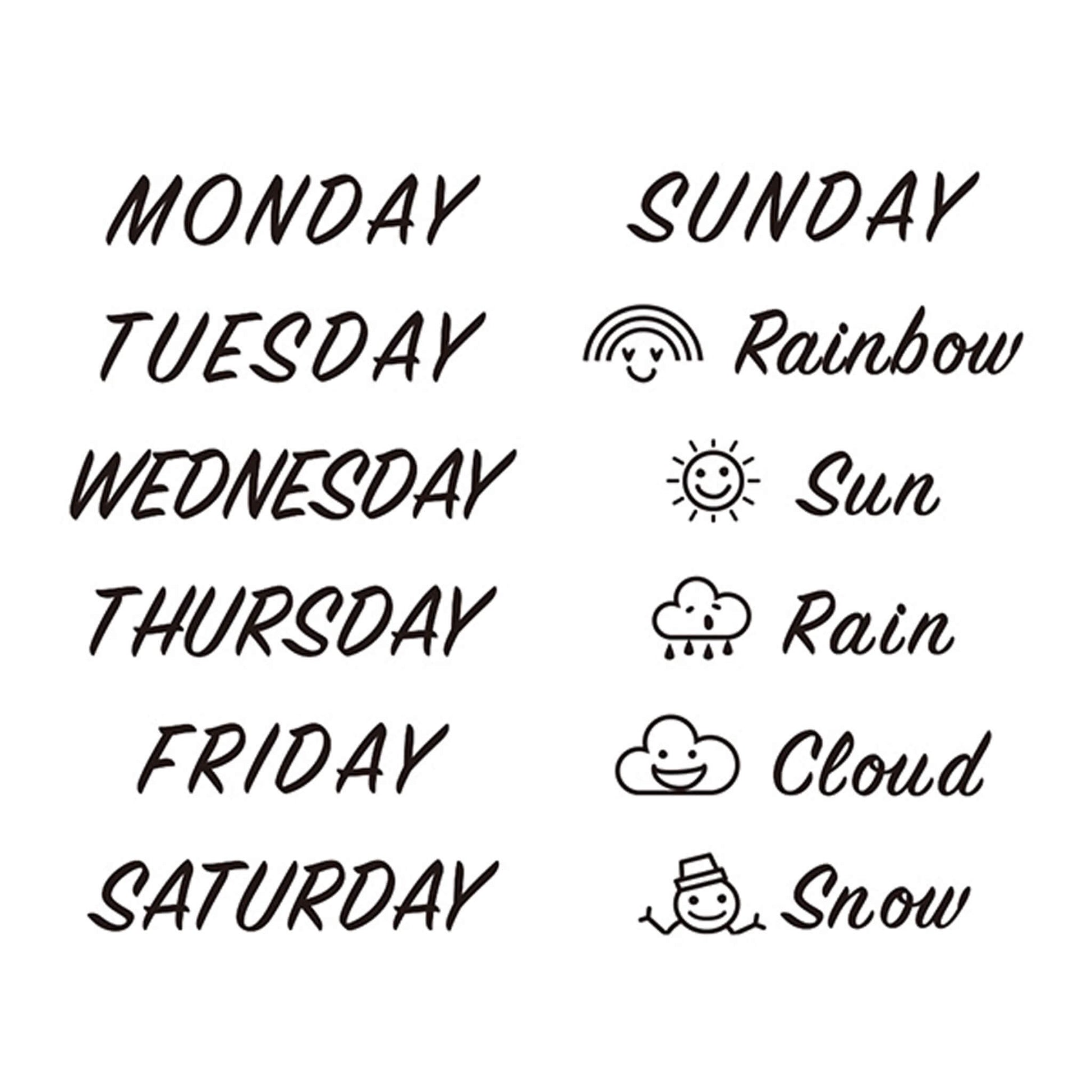 Midori Paintable Rotating Stamp - Weeks & Weather - Rotary Stamps