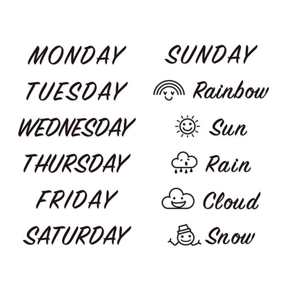 Midori Paintable Rotating Stamp - Weeks & Weather - Rotary Stamps