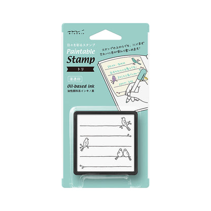 Midori Paintable Stamp Pre - inked - Bird - Pre - inked Stamps