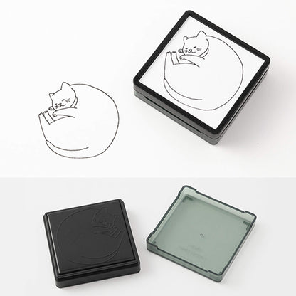 Midori Paintable Stamp Pre - inked - Cat - Pre - inked Stamps