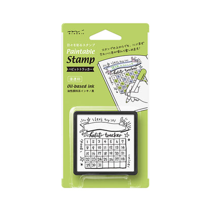 Midori Paintable Stamp Pre - inked - Habit Tracker - Pre - inked Stamps