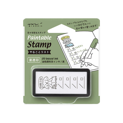 Midori Paintable Stamp Pre - inked Half Size - To - do List - Pre - inked Stamps