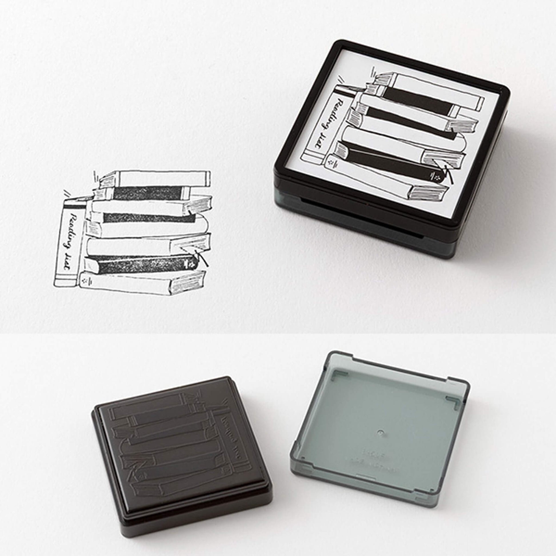 Midori Paintable Stamp Pre - inked - Reading List - Pre - inked Stamps