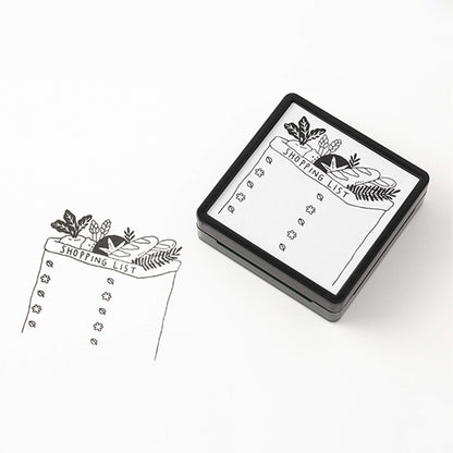 Midori Paintable Stamp Pre - inked - Shopping List - Pre - inked Stamps