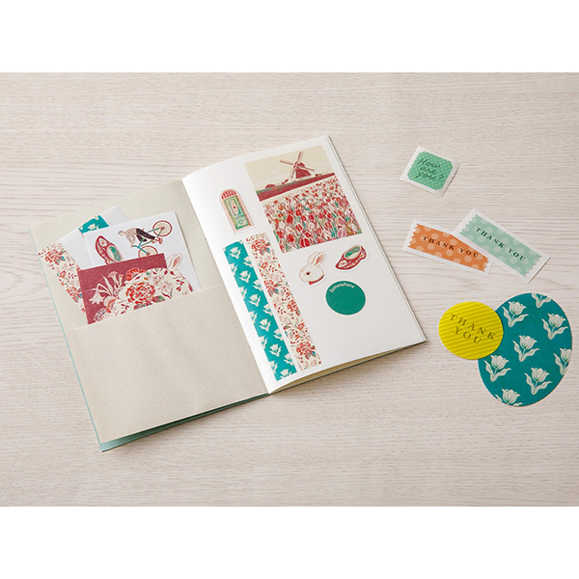 Midori Peelable Sticker Book - Light Blue - Resuable Sticker Books