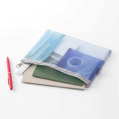 Midori Pen & Tool Pouch Mesh - Light Blue - Pen Cases