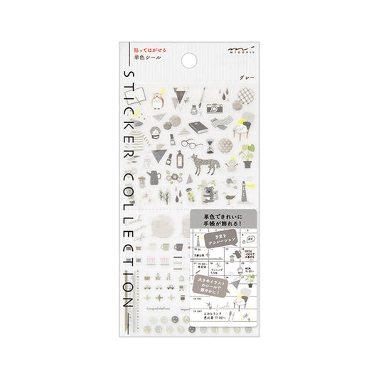 Midori Planner Sticker - Color Series - Gray Tone - Sticker Sheets