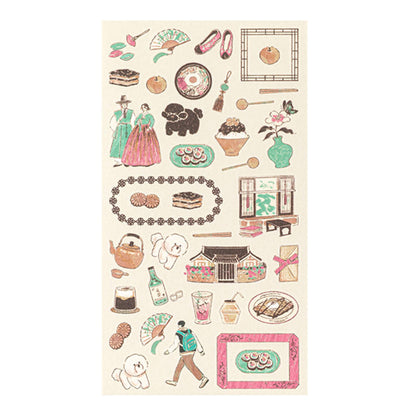 Midori Planner Sticker - Travel Story Series - South Korea - Sticker Sheets