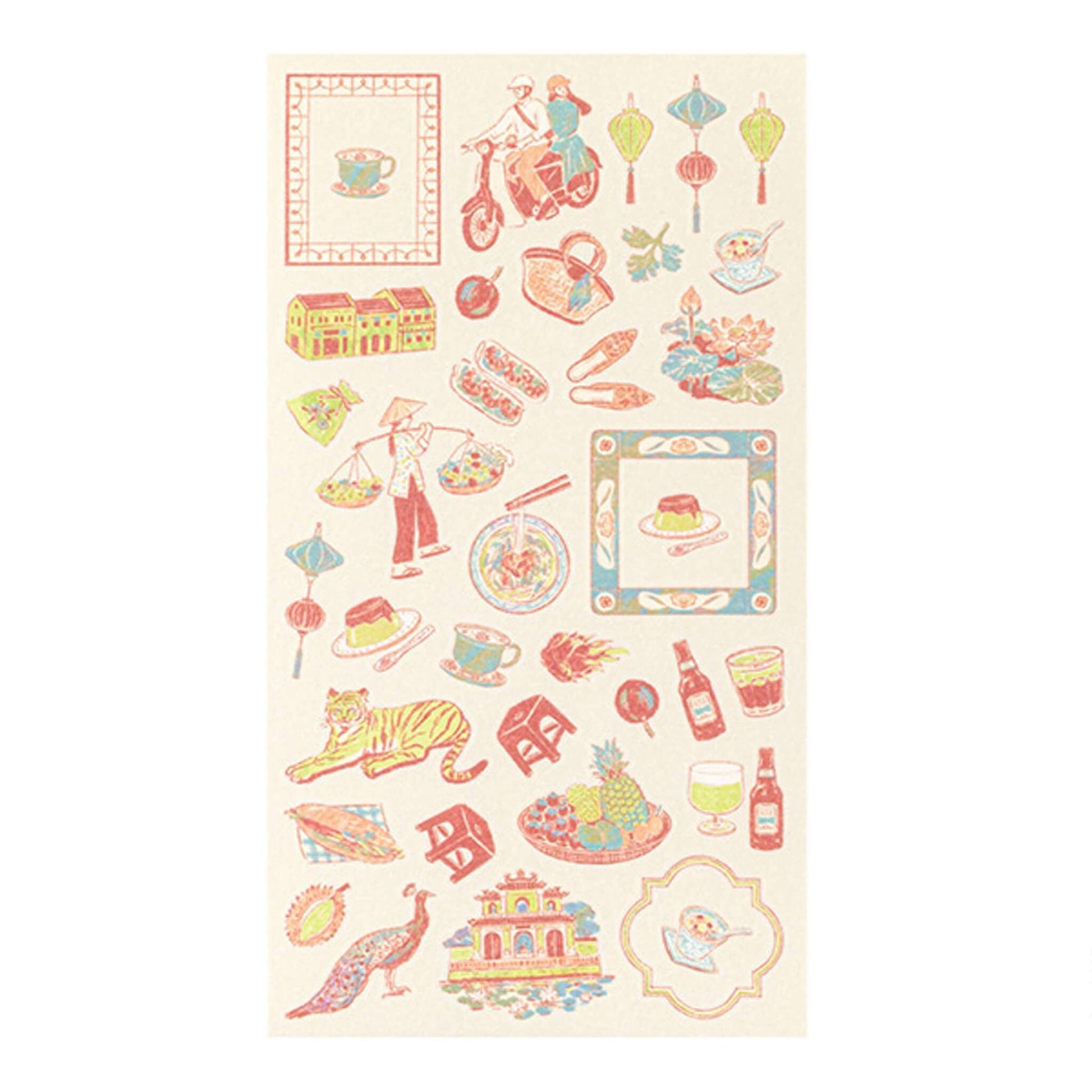 Midori Planner Sticker - Travel Story Series - Vietnam - Sticker Sheets