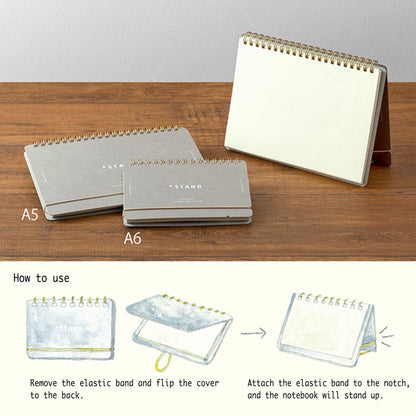 Midori Plus Stand Notebook [A5] Cross Dotted Grid - Notebooks