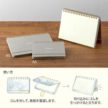 Midori Plus Stand Notebook [A6] Blank - Notebooks