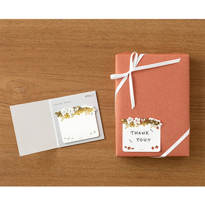 Midori Sticky Notes Die Cut Series - Foil Floral - Sticky Notes