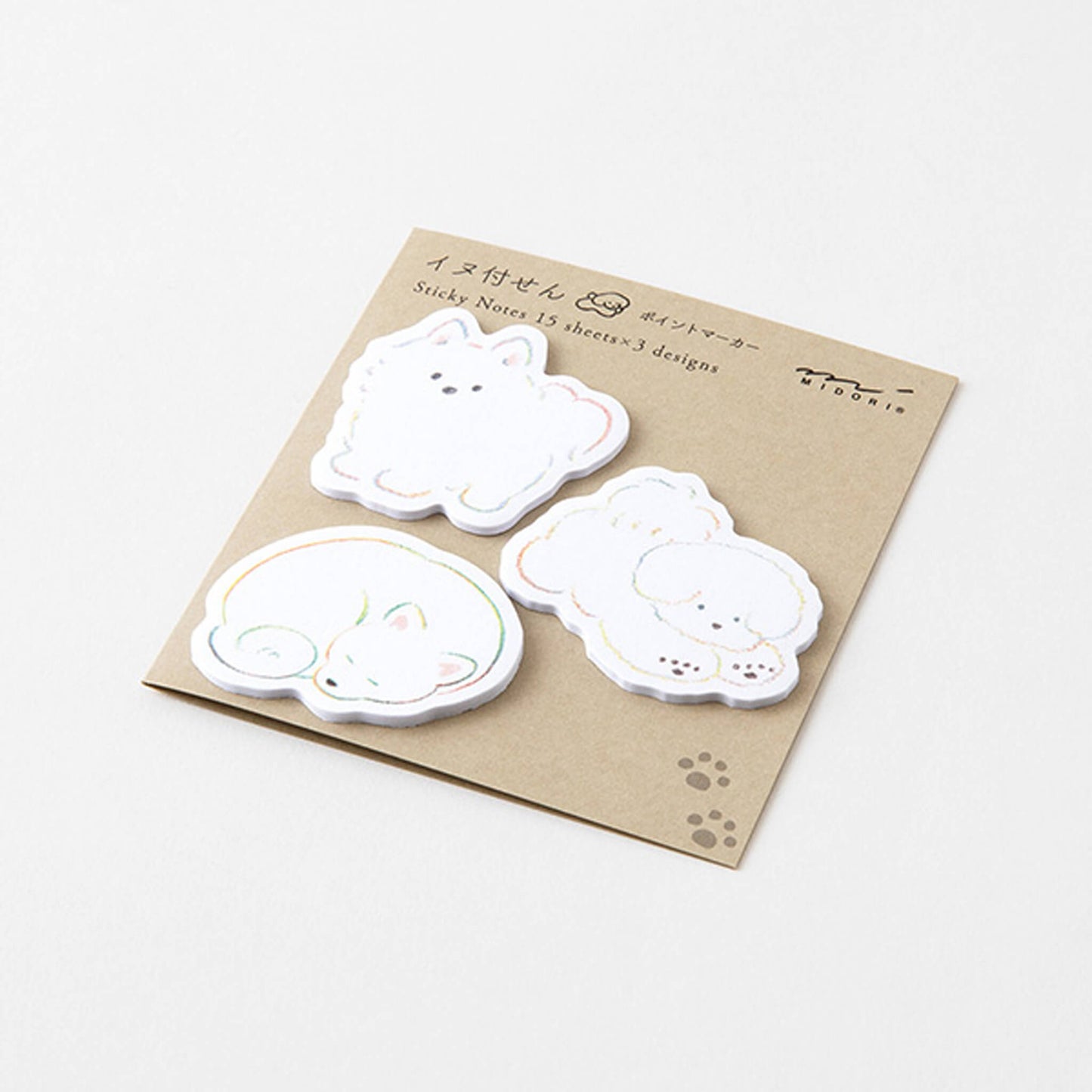 Midori Sticky Notes Point - Whtie Dog - Sticky Notes