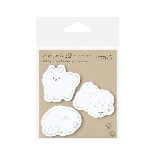 Midori Sticky Notes Point - Whtie Dog - Sticky Notes