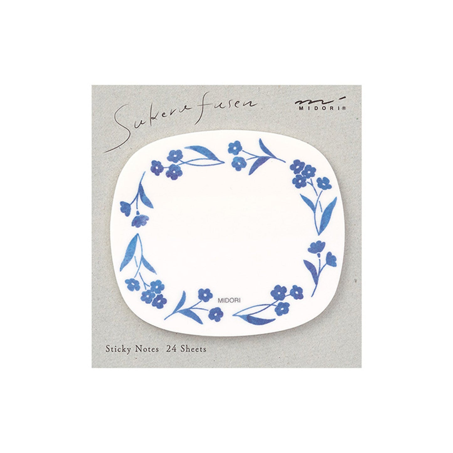 Midori Sticky Notes Transparent Series - Blue Flora - Sticky Notes