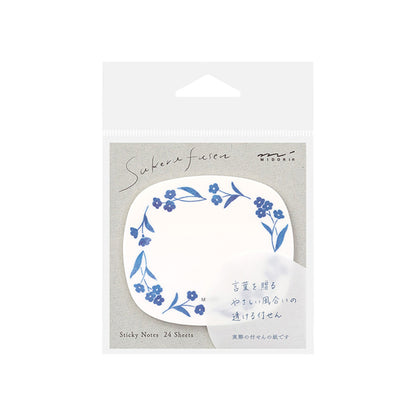 Midori Sticky Notes Transparent Series - Blue Flora - Sticky Notes