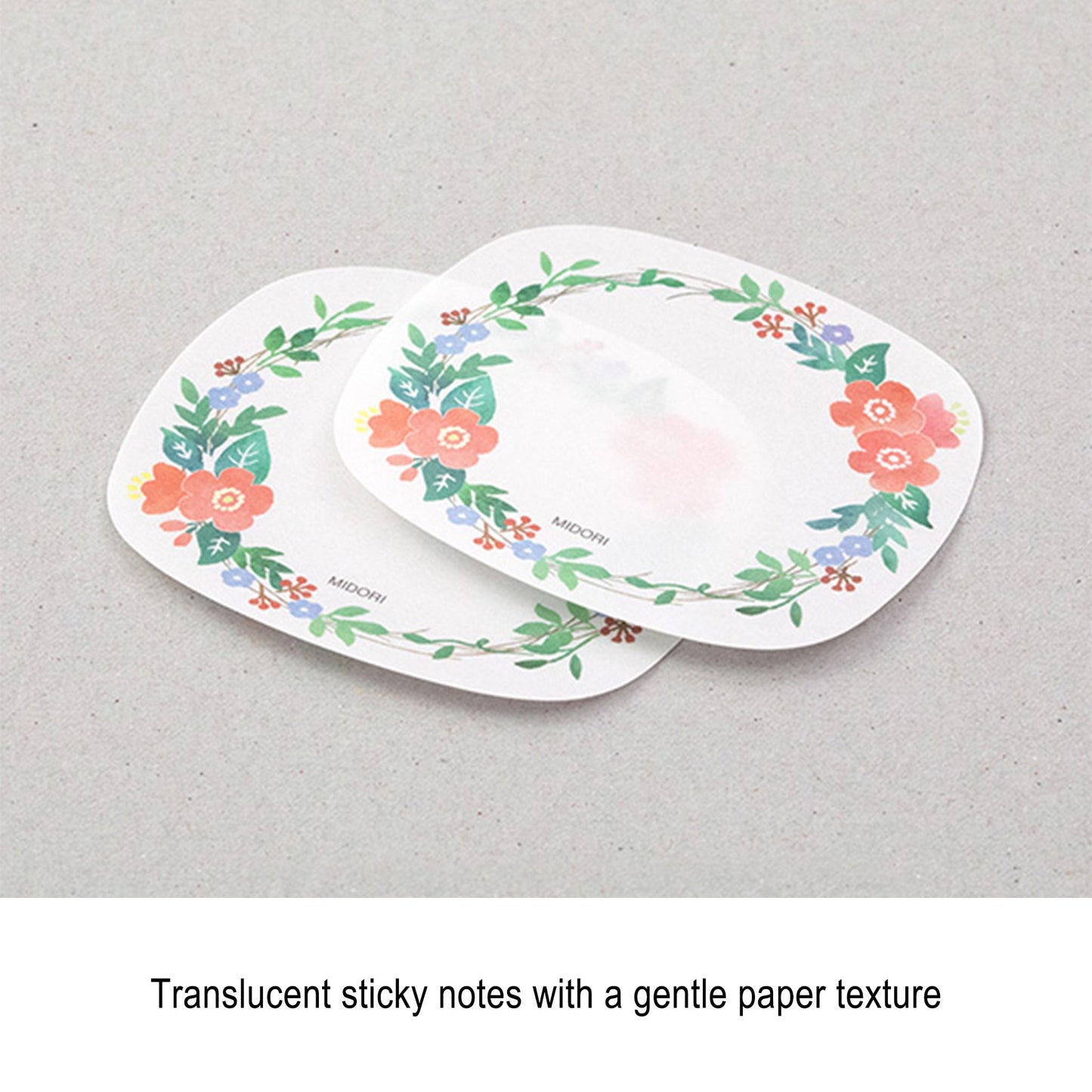 Midori Sticky Notes Transparent Series - Wreath - Sticky Notes