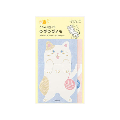 Midori Stretch & Fold Memo Pad Cat - Memo Pads