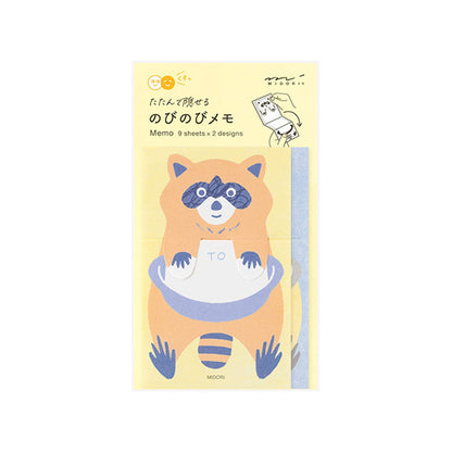 Midori Stretch & Fold Memo Pad Raccoon - Memo Pads
