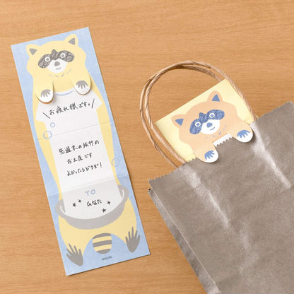 Midori Stretch & Fold Memo Pad Raccoon - Memo Pads