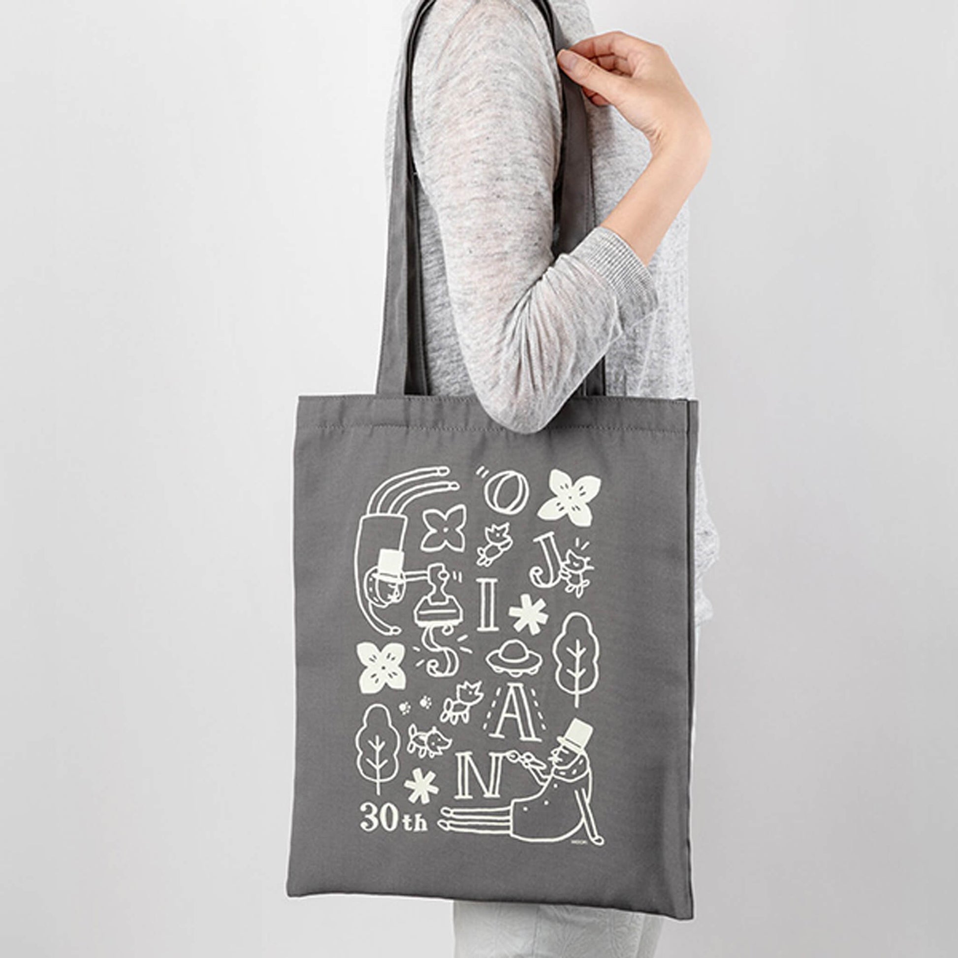 Midori Tote Bag Ojisan 30th Anniversary - Gray - Tote Bags