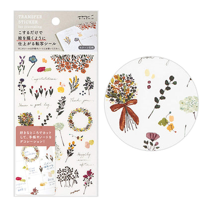 Midori Transfer Sticker - Motif Flower - Transfer Stickers