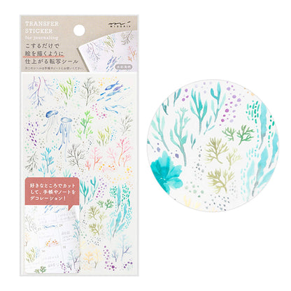 Midori Transfer Sticker - Watercolor Sea - Transfer Stickers