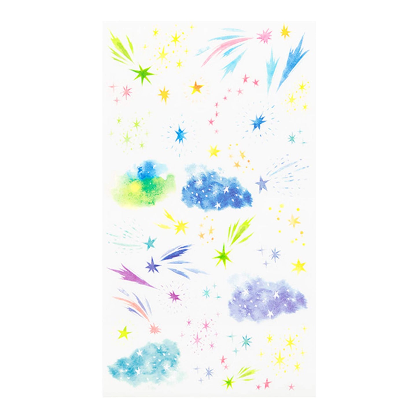 Midori Transfer Sticker - Watercolor Starry Sky - Transfer Stickers