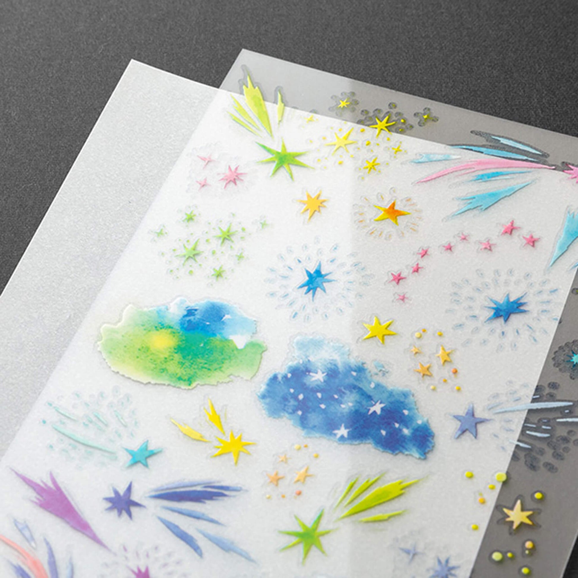 Midori Transfer Sticker - Watercolor Starry Sky - Transfer Stickers