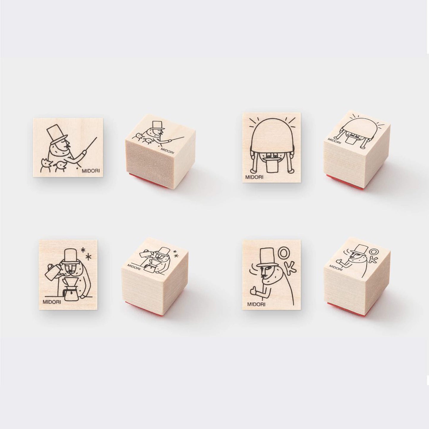 Midori Wooden Stamp Ojisan 30th Anniversary - Pattern A - Wooden Stamps